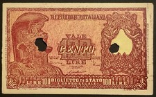 100 LIRE 31.12.1951 ITALIA ELMATA FALSO D’EPOCA BANCONOTA REPUBBLICA ITALIANA