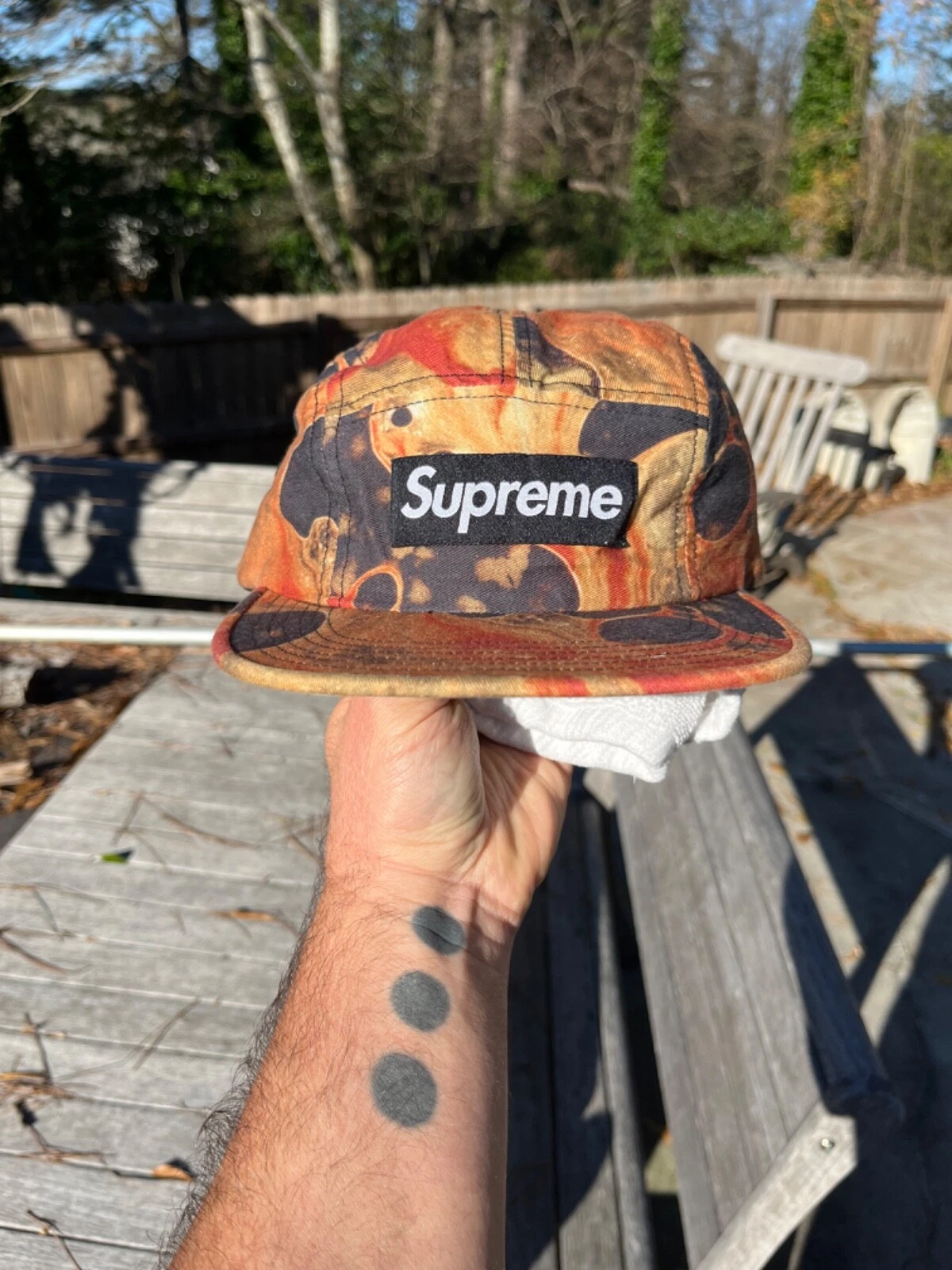 Casquette de camp Supreme Blood and Seperme 5 panneaux noir FW17