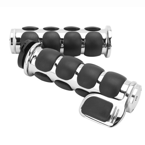 2x Motorcycle 1'' Handle Bar Hand Grips Chrome For Harley Sportster XL 1200 883 - Picture 9 of 12
