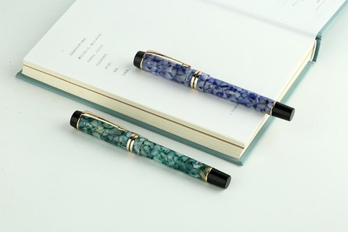 Pluma estilográfica de resina azul lago M600S, F/ M/pluma doblada pluma de regalo pluma de escritura - Imagen 5 de 9
