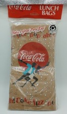 Vintage Coca-Cola Lunch Bags Classic Coke Bottle Design Dancin 1991 Made In USA