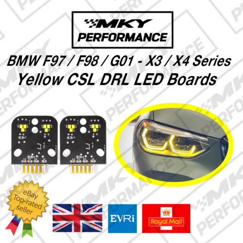 BMW X3 X4 F97 F98 G01 CSL Style Yellow Headlights DRL LED Module Set - Picture 1 of 3