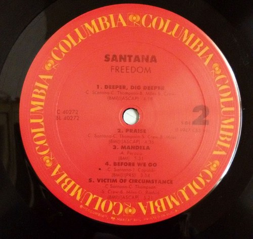 Santana Freedom LP USA 1987 - Picture 4 of 4