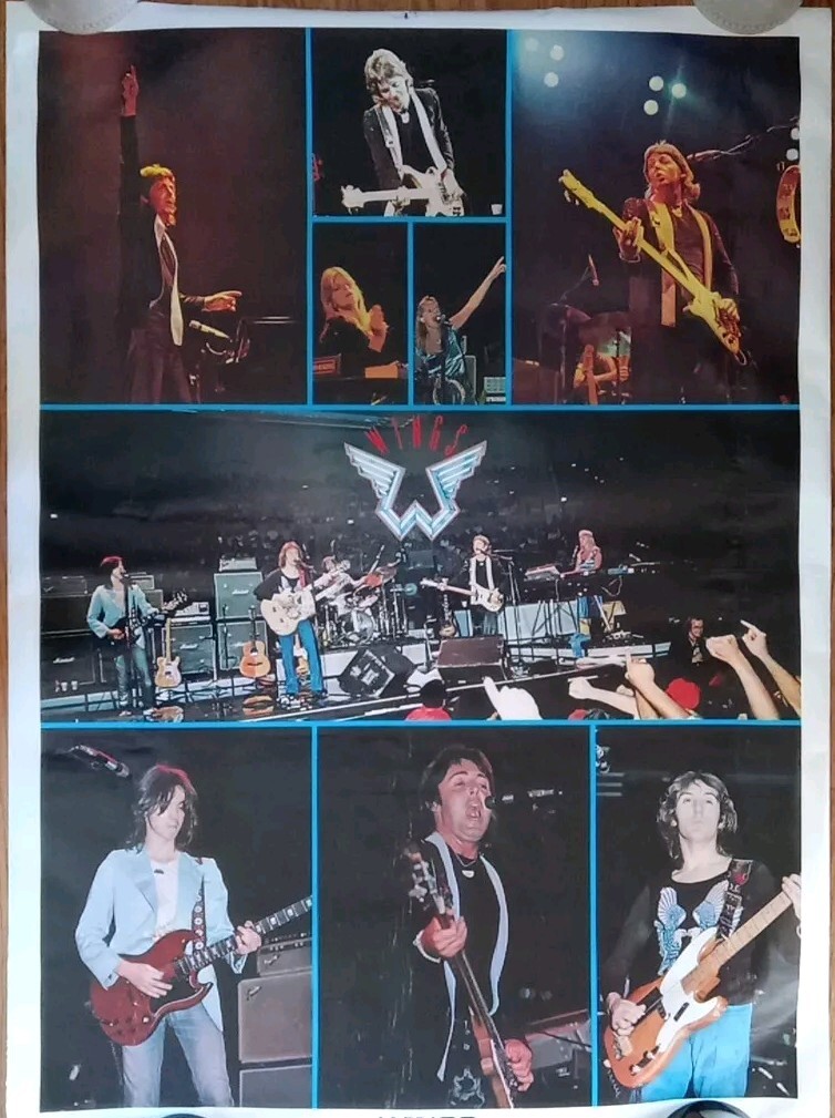 PAUL McCartney WINGS 1976 パンフレット Vintage Original Subway Size 1976 Wings Concert Collage Poster