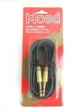 Hosa CSS-110MG Balanced Gold Plated 1/4in,  10  Foot Cable - New, Free Shipping