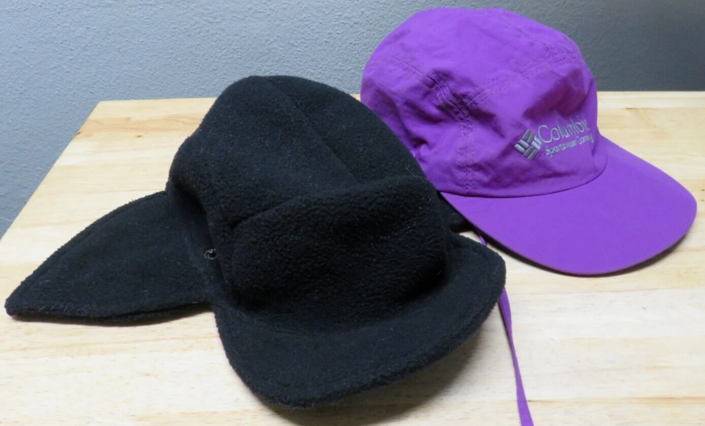 Vintage Columbia Winter Trapper Hat M XL Made in USA Removable Liner Ear Flaps