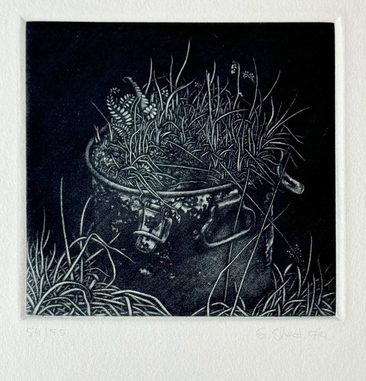 Gerde Ebert Pot 1974 Signed Numbered Limited Edition Mezzotint
