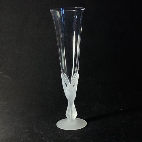 SASAKI WINGS CHAMPAGNE FLUTE, Frosted Lead Crystal, 9 1/4", 8 Oz, JAPAN