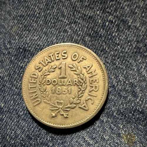 1851 $1 Gold Coin United States of America Indian Head Design, Uncertified