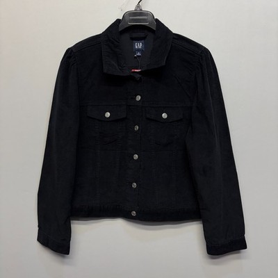 NWT GAP Women Puff Sleeve Corduroy Jacket Size XL X-Large Black D091 -29