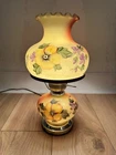 Vintage Hurricane Lamp “Gone With The Wind” Style 3-way Switch Floral Hand Paint