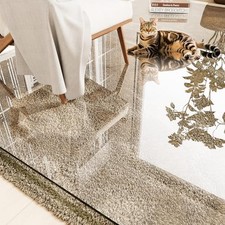 Tempered Glass Chair Mat   Ultra-Clear Office Chair Mat for Hardwood 55"x46"