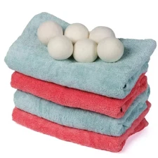 6 Wool Dryer Balls XL Organic Wool Natural Laundry Fabric Softener Antistatic