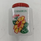 McKee Tipp City Milk Glass Red White W/ Yellow Flower  Cinnamon - Excellent Cond