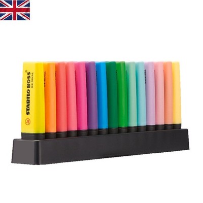 Boss 15-teiliges Textmarker-Set - leuchtende Neon- & Pastellfarben für Erwachsene