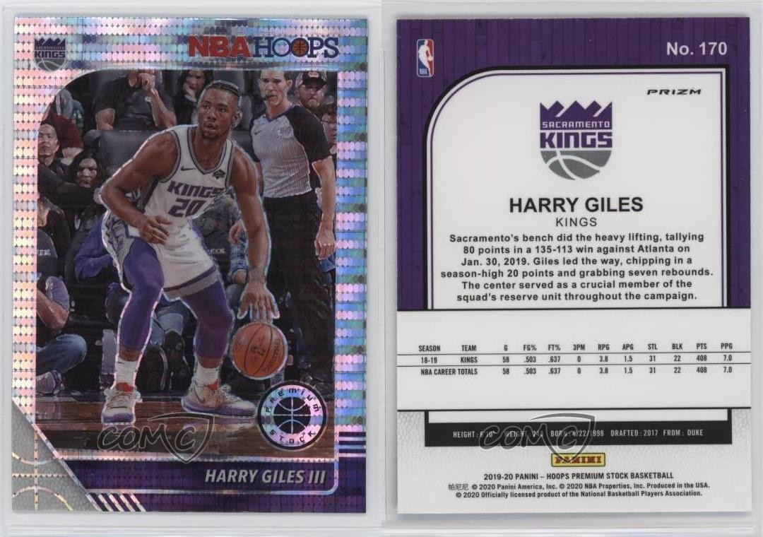 2019-20 Panini NBA Hoops Premium Stock Box Set Pulsar Prizm Harry Giles ...