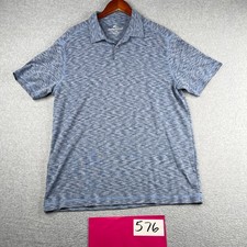 Tommy Bahama Polo Shirt Mens Large Navy Blue Heather Performance Stretch