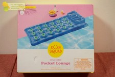 Sun Squad Pocket Lounge Pool Lounger Blue