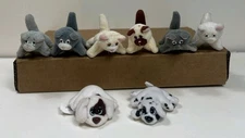 Vintage Pound Purries 1990's Cat And Puppies Plush Toy Lot Of 8 3” Plush