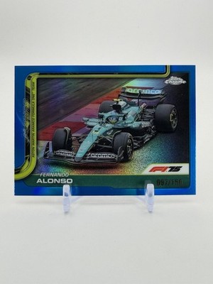 Fernando Alonso 2025 Topps Chrome F1 Aston Martin #81 Blue Refractor /150