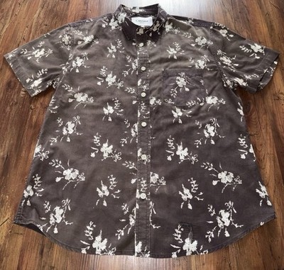 Corridor New York Short Sleeve Distressed Button Down Size Medium Casual