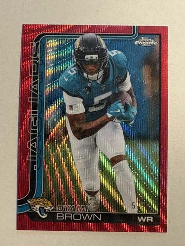 2025 DYAMI BROWN # 5/5 Jersey Match Topps Chrome Red Wave Refractor