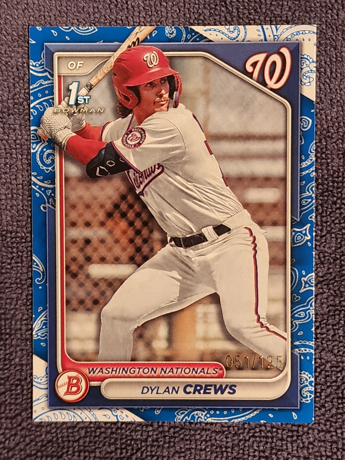 2024 1st Bowman - Dylan Crews Blue Pattern /125 Rookie #BP-23 NATIONALS