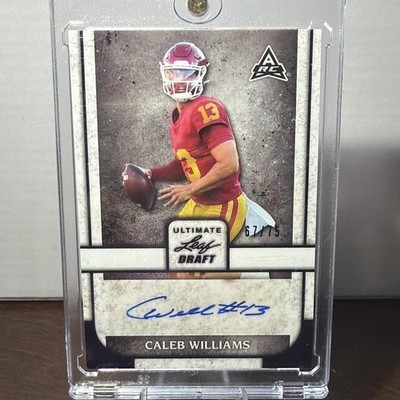 Caleb Williams Leaf 2022 Ultimate Draft Rookie Auto #/75 BA-CW2