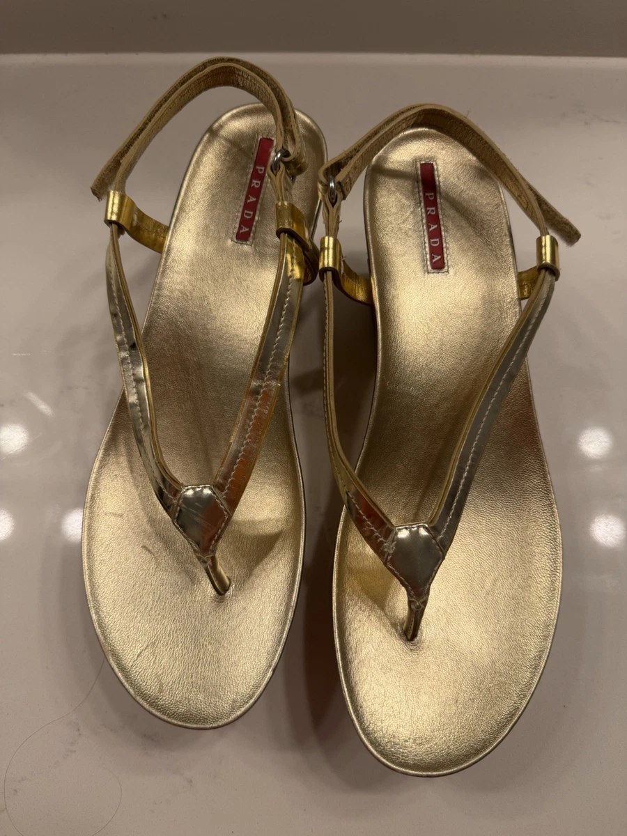PRADA Gold Sandals for Women for sale | eBay