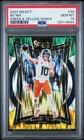 Bo Nix 2024 Select Green & Yellow Shock Prizm Rookie Card #30 PSA 10 Gem Mint