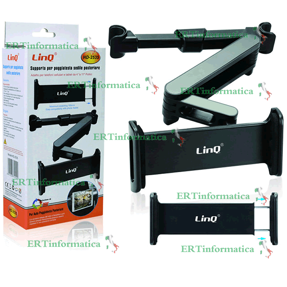 Supporto Per Tablet Da Auto | Montaggio Su Poggiatesta | Regolabile 360° | Per Smartphone E Tablet 4.7-11” - Foto 5