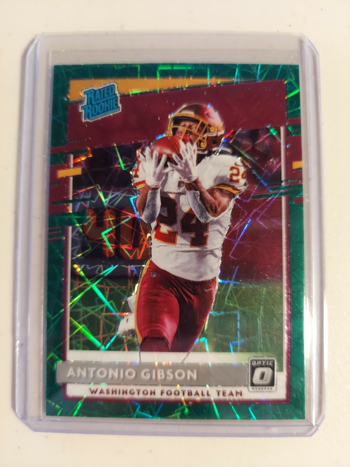 2020 Donruss Optic Antonio Gibson Green Velocity Rated Rookie RC Washington #185
