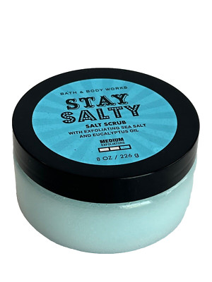 1Bath & Body Work Stay Salty Salt Scrub Exfoliating Sea Salt+Eucalyptus Oil New