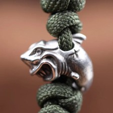 EDC Shark Paracord Knife Bead Lanyard Brass DIY Tool Rope Pendant charm Bracelet