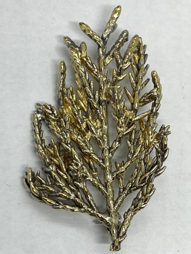 Vintage Flora Danica Eggert Denmark Gilt Sterling Silver Floral Pin Brooch 10g