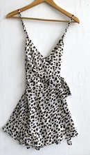 Saints & Secrets Animal Print One Piece Romper Wrap Skirt Front Lined Size M