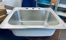 Hamet-USA Drop-In Stainless Steel Kitchen Sink | 3-Hole 25"x22"x9"