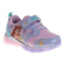 New Disney Toddler Girls Ariel the Little Mermaid Light Up Laceless Shoes 6-12
