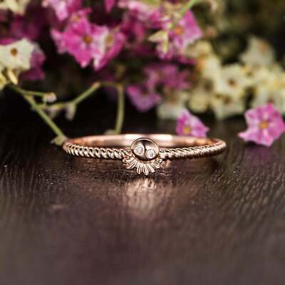 Octopus Minimalist Engagement Ring 1.1ct Lab-Created Moissanite 14k Gold Plated