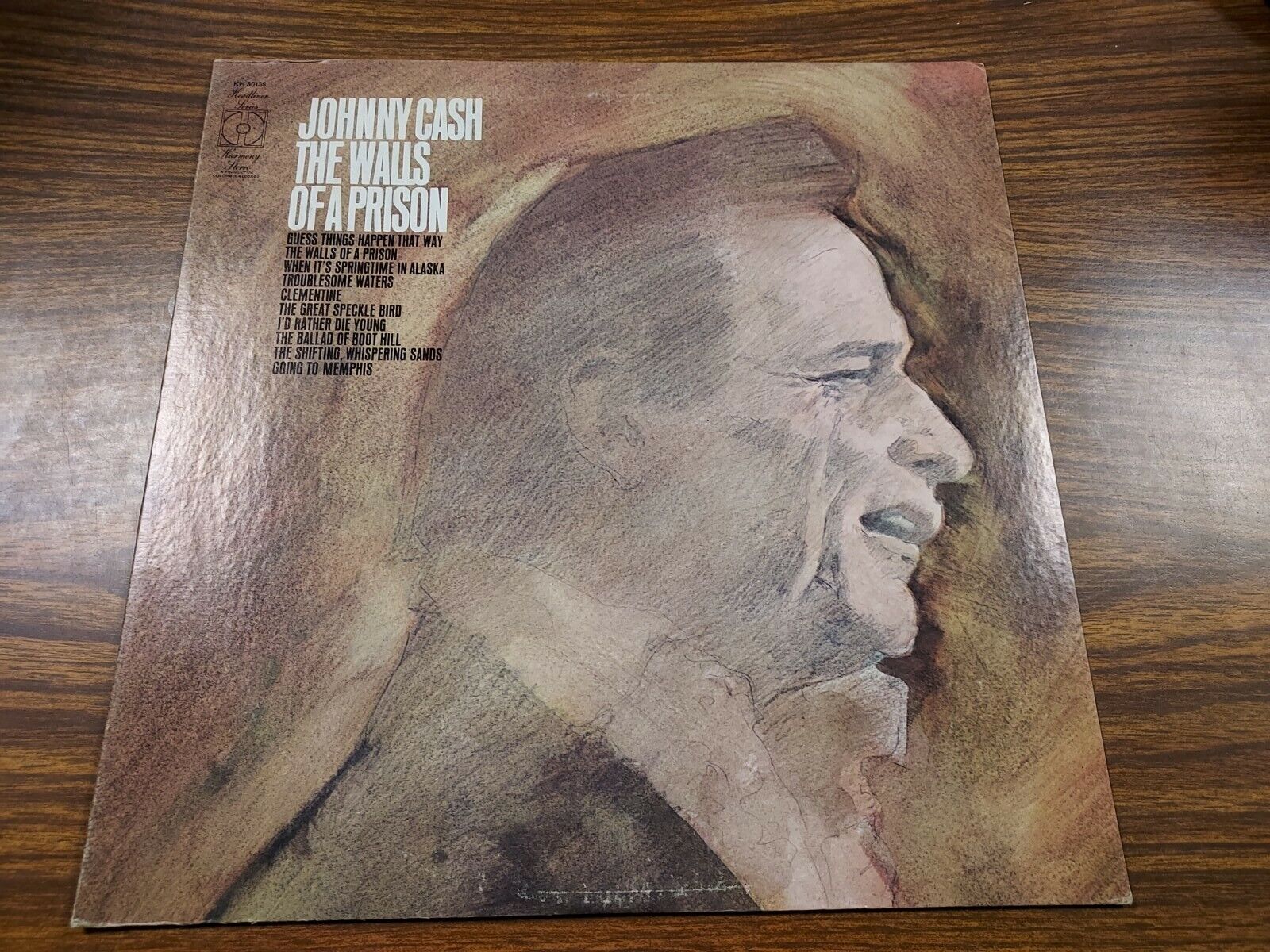 JOHNNY CASH*THE WALLS OF A PRISON*VINYL LP RECORD HARMONY KH 30138 VG+/VG 1970