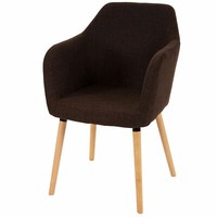 Esszimmerstuhl Vaasa T381, Stuhl, Retro 50Er Jahre Design Textil, Braun