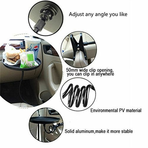 ABS Plastic Round Car Multifunction Tray Drink Holder/Dining Table Lock in Place - Picture 5 of 12