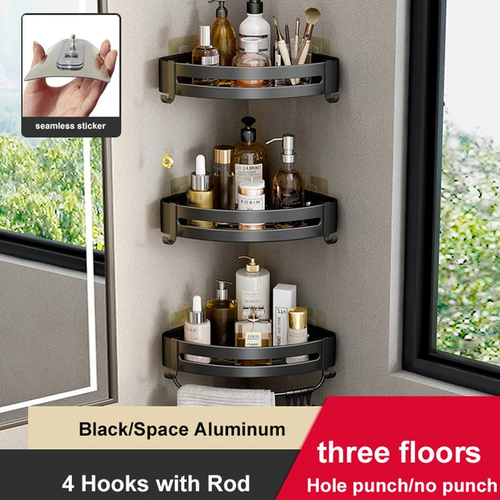 Shelf No Drilling Aluminum above the Toilet Wall Mounted Bathroom Organizer Sham - Picture 10 of 28