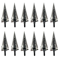 12PCS Archery Sharp Arrowheads 125 Grain Compound Bow Crossbow Broadheads Scalpe
