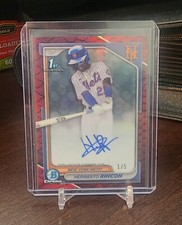 2024 Bowman Chrome #CPA-HR Heriberto Rincon Prospect Auto RED Reptilian # 1/5 🔥