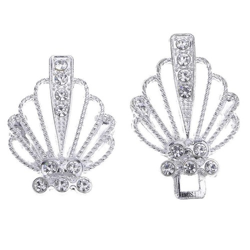 2 Sets Rhinestone Metal Closure Clasp Sew on Clothes Dress - Picture 7 of 7