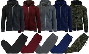 Men's Fleece Lined Hoodie & Jogger Sweatpants Set Activewear Lounge (S-2XL) - Click1Get2 Offers