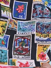 Women s Impressions of California blouse International Stamps Print