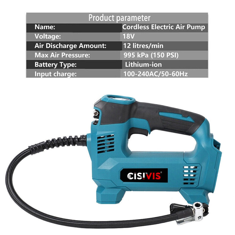 Cordless Electric Car Tyre Inflator Pump Tire Air Compressor Pump For