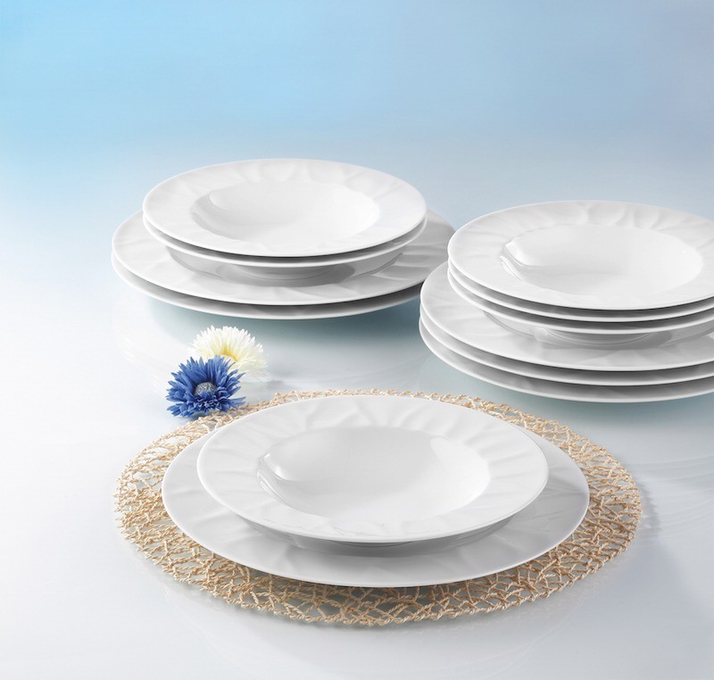 Seltmann Weiden Venice weiss uni Tafelservice 12Tlg Porzellan Gastronomie Teller